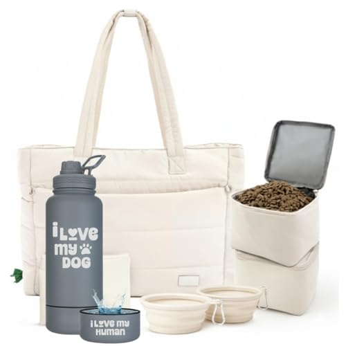 Dog Travel Tote & Water Bottle Set