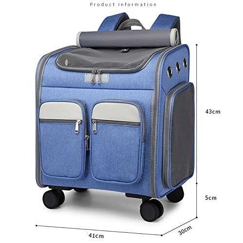 Foldable Pet Trolley Carrier with Telescopic Handle