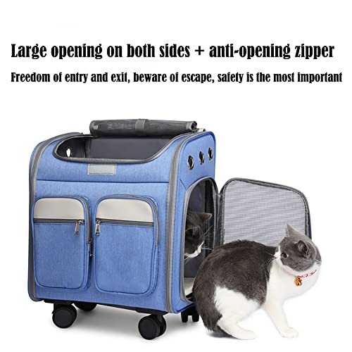Foldable Pet Trolley Carrier with Telescopic Handle