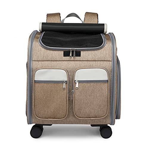 Foldable Pet Trolley Carrier with Telescopic Handle