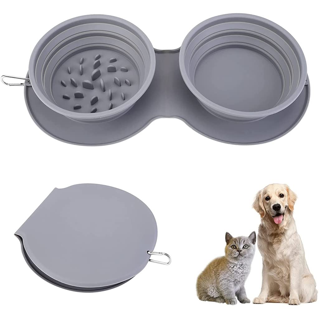 Portable Non-Slip Silicone Dog Slow Feeder Bowl