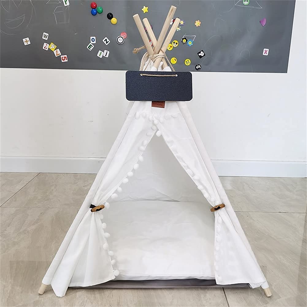 Portable Washable Pet Teepee Tent with Mat