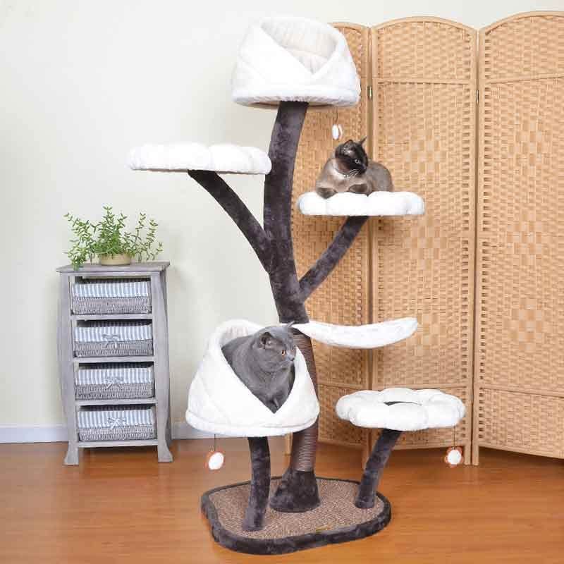 Flower Cat Tree with Jumping Platforms & Scratching Post