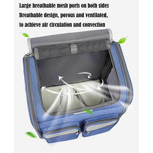 Foldable Pet Trolley Carrier with Telescopic Handle
