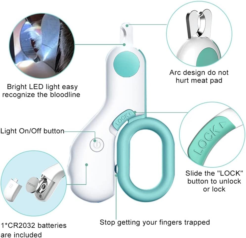 LED Pet Nail Clippers with Quick-Safe Light