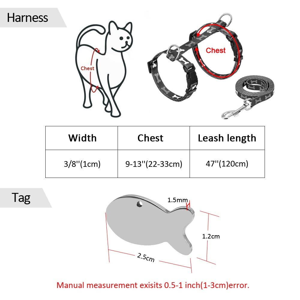 Printed Nylon Pet Harness & Leash Set