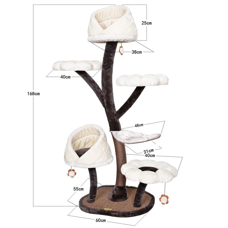 Flower Cat Tree with Jumping Platforms & Scratching Post