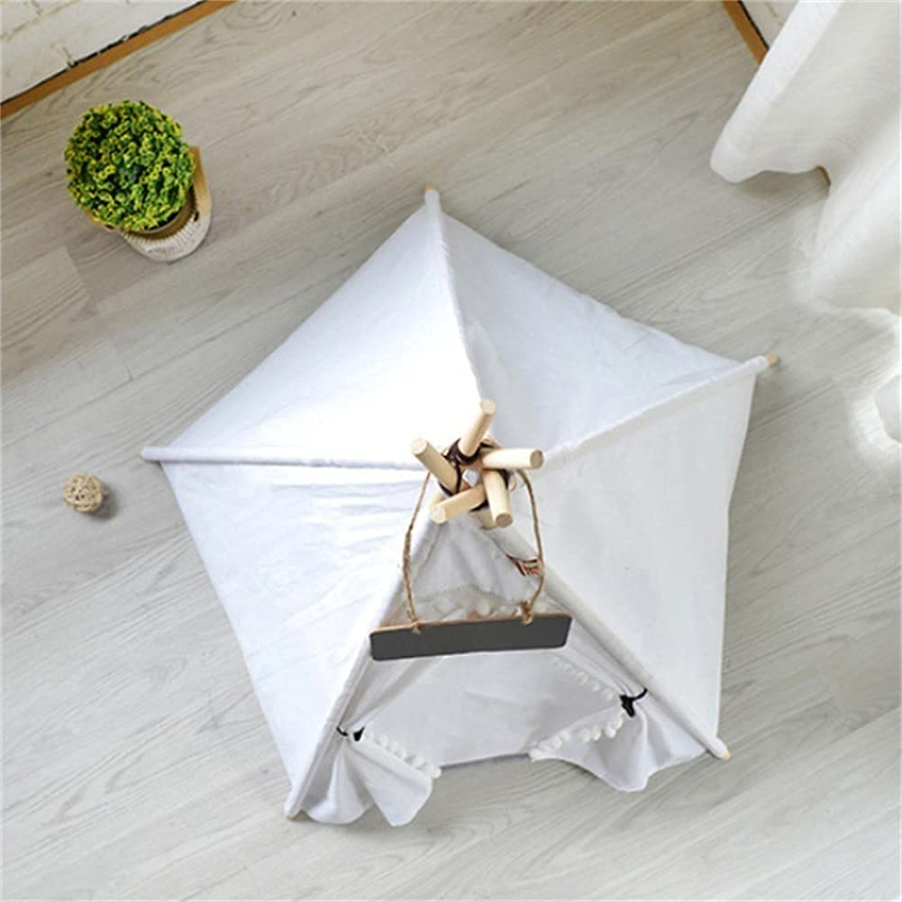 Portable Washable Pet Teepee Tent with Mat