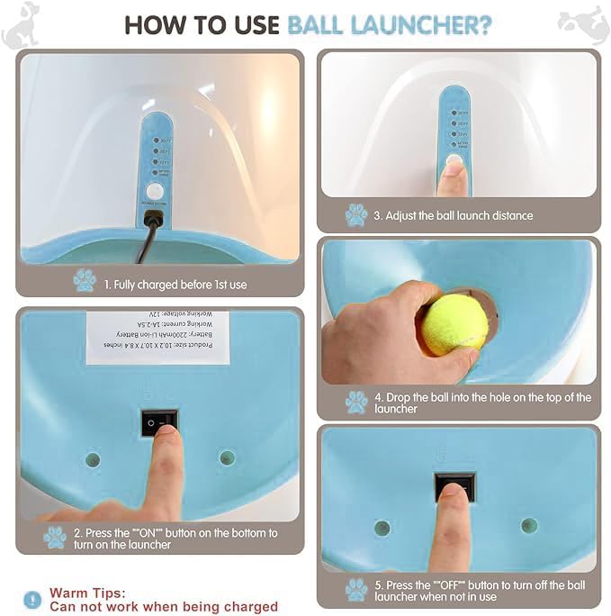 Automatic Dog Ball Launcher with Adjustable Distance