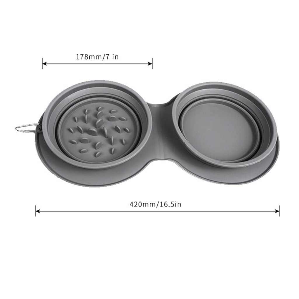 Portable Non-Slip Silicone Dog Slow Feeder Bowl