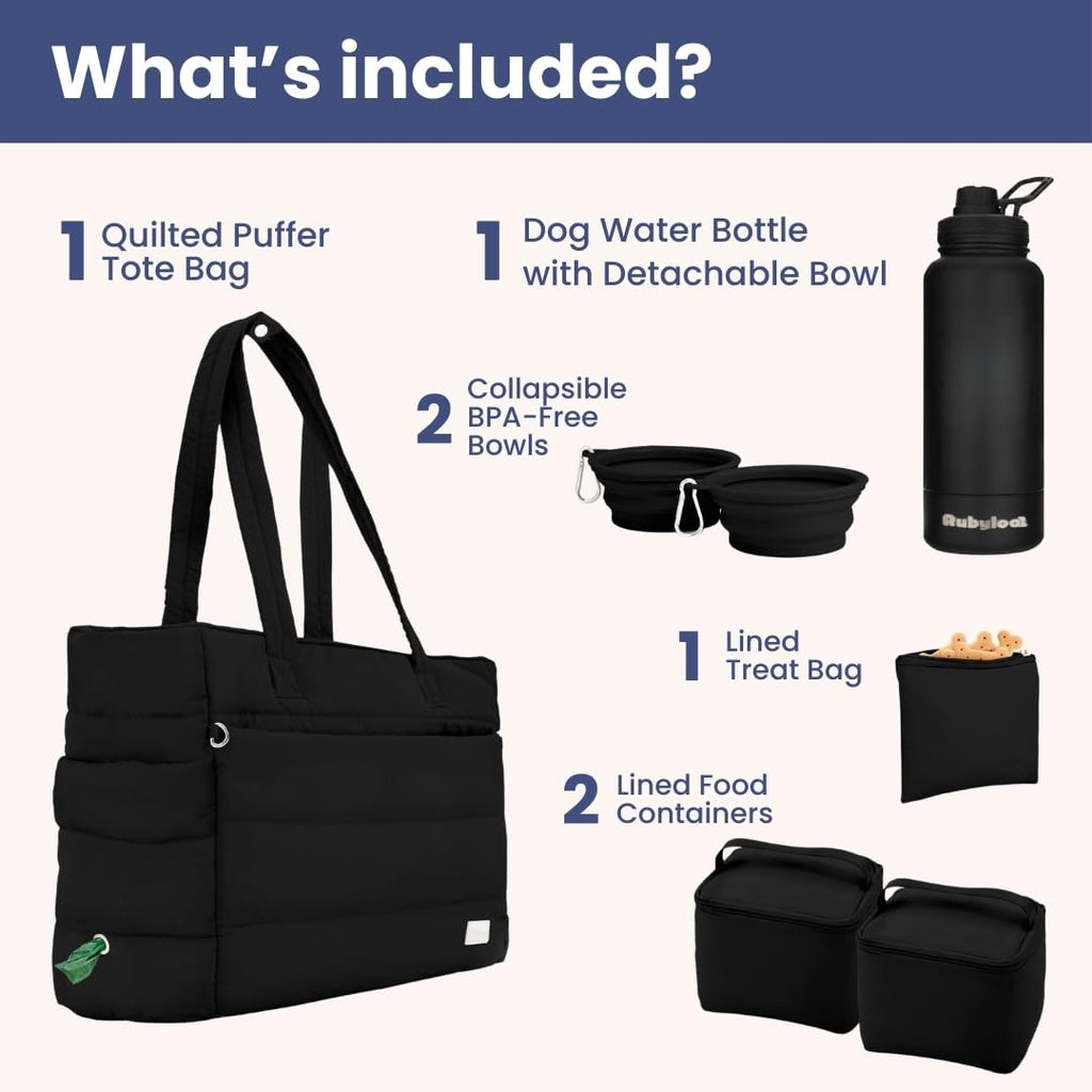 Dog Travel Tote & Water Bottle Set