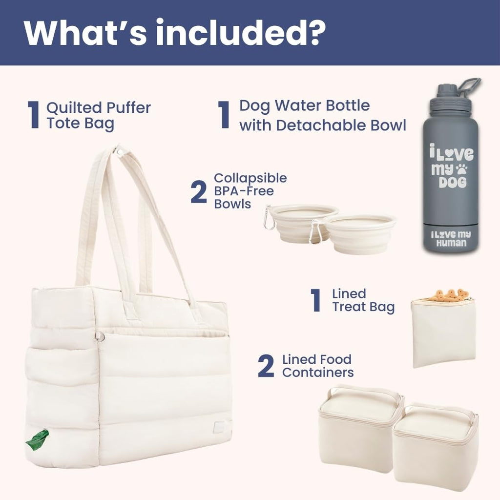 Dog Travel Tote & Water Bottle Set