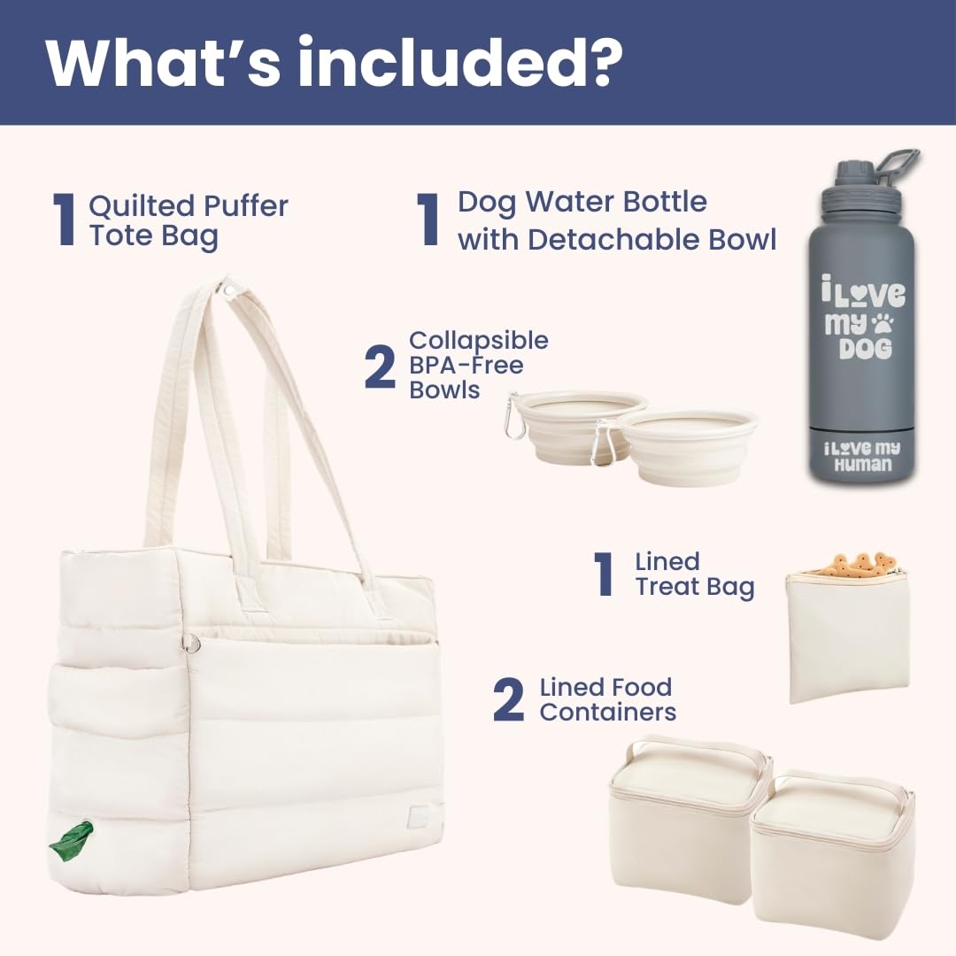 Dog Travel Tote & Water Bottle Set