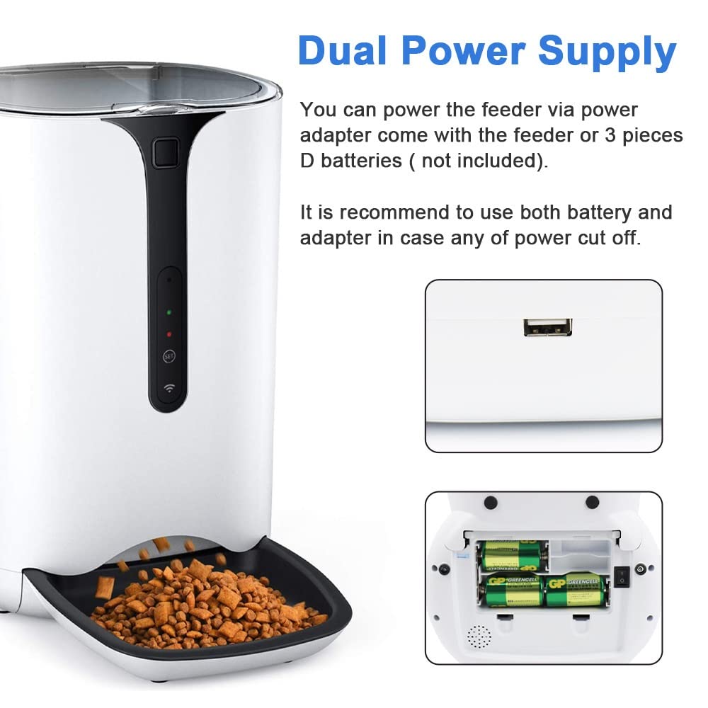 Smart Automatic Pet Feeder with App & Timed Feeding