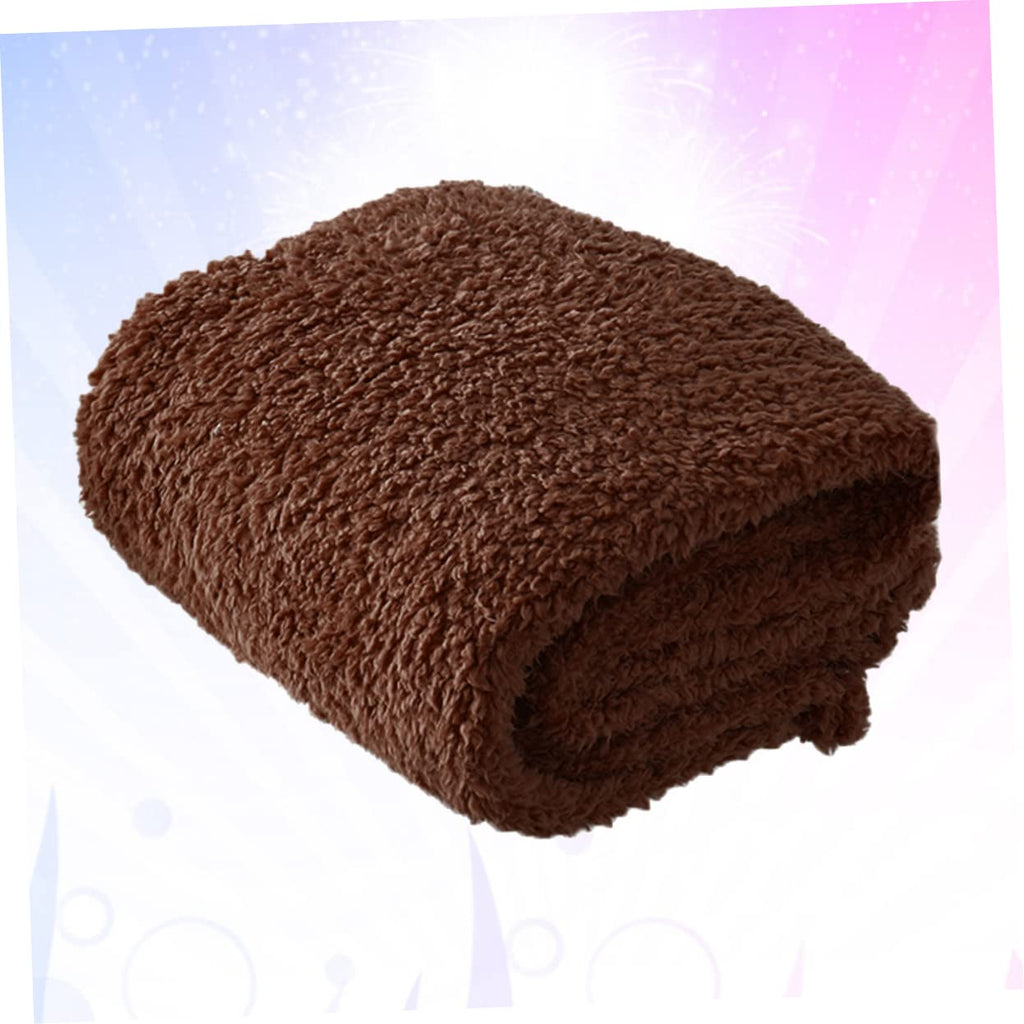 Happyyami Plush Pet Dog Blanket Cushion Sleep Mat L Coffee for Cats Dogs