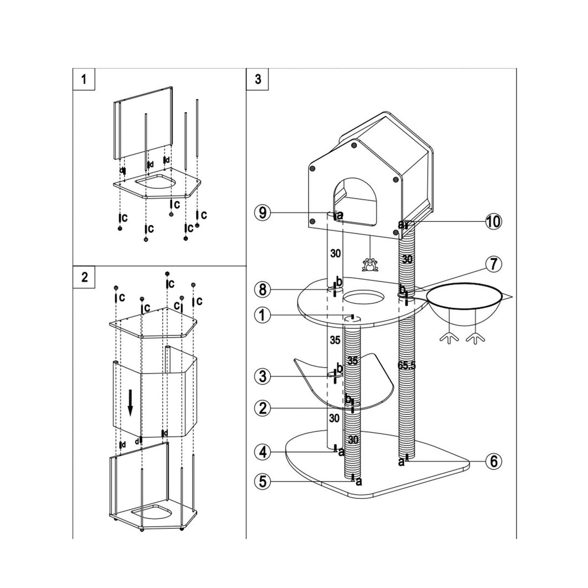 Generic for Indoor Cats, Climbing Frame, Cat Bed, Hut, Activity Center, Scratching Post