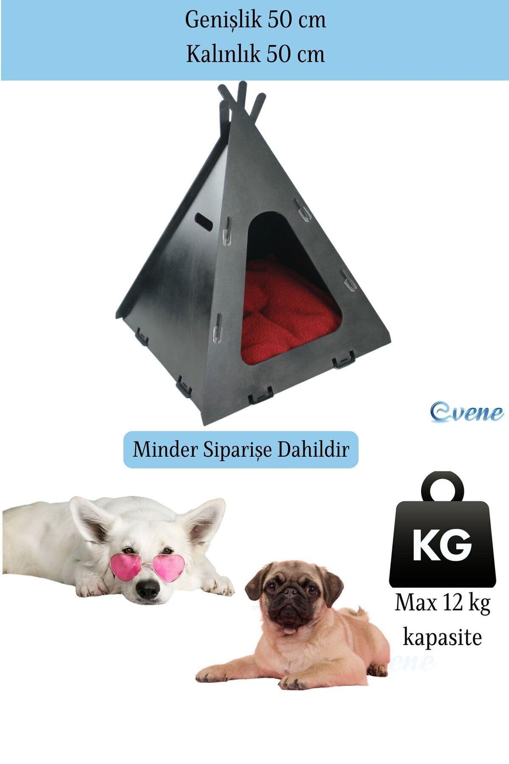 Wooden Indoor Dog House & Pet Shelter