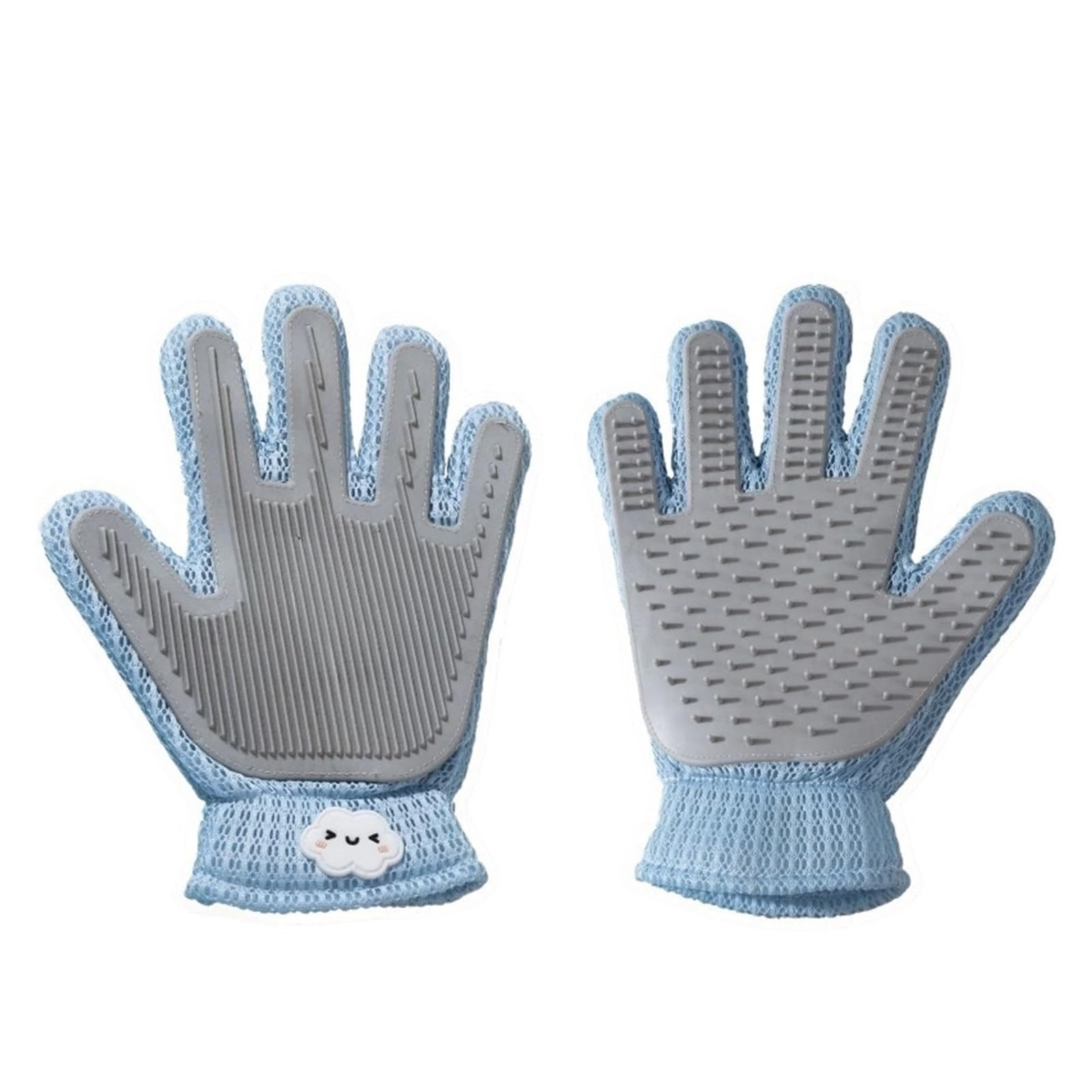 Two-Sided Silicone Pet Grooming & Bath Gloves