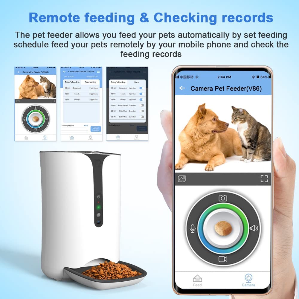 Smart Automatic Pet Feeder with App & Timed Feeding