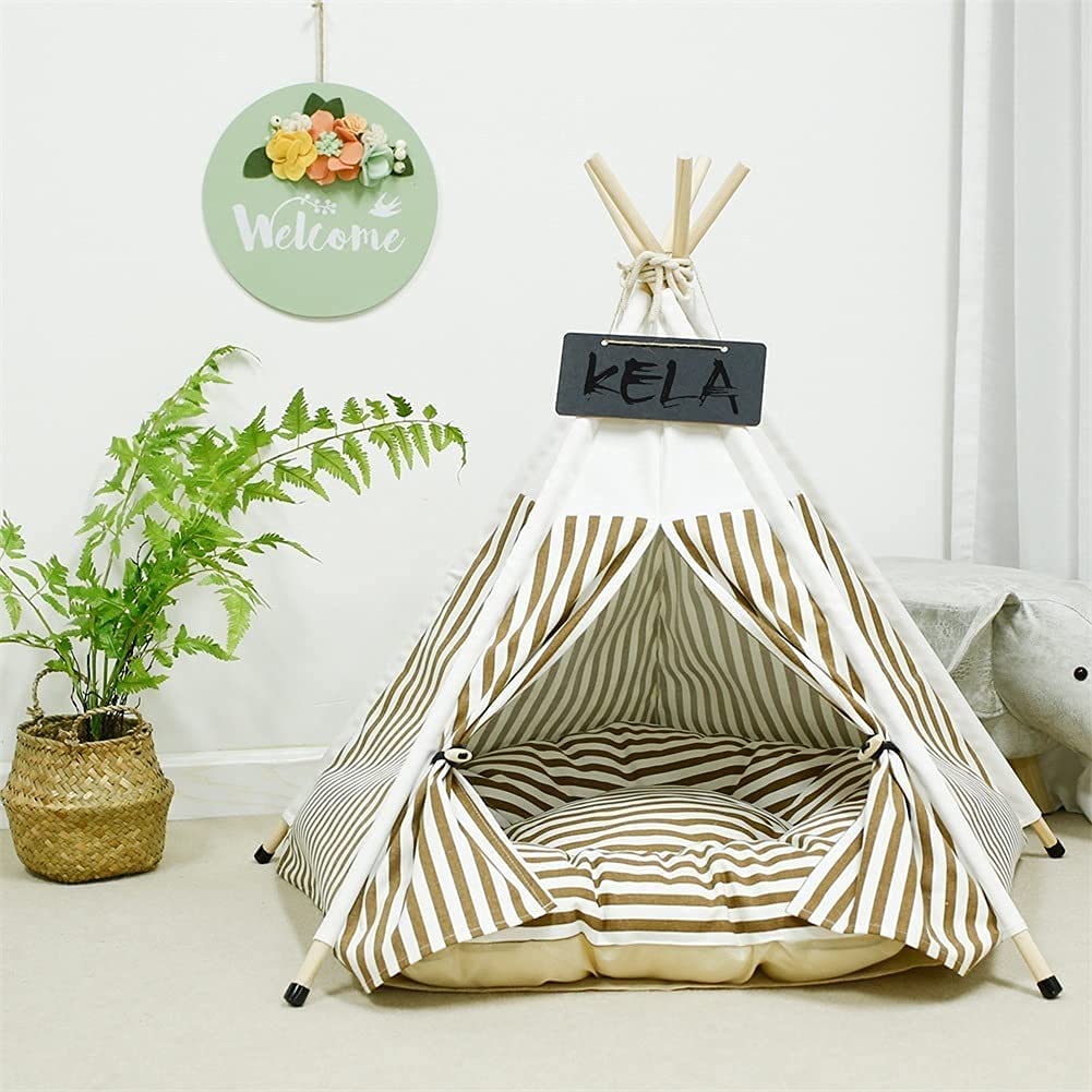Portable Pet Teepee Tent with Cushion