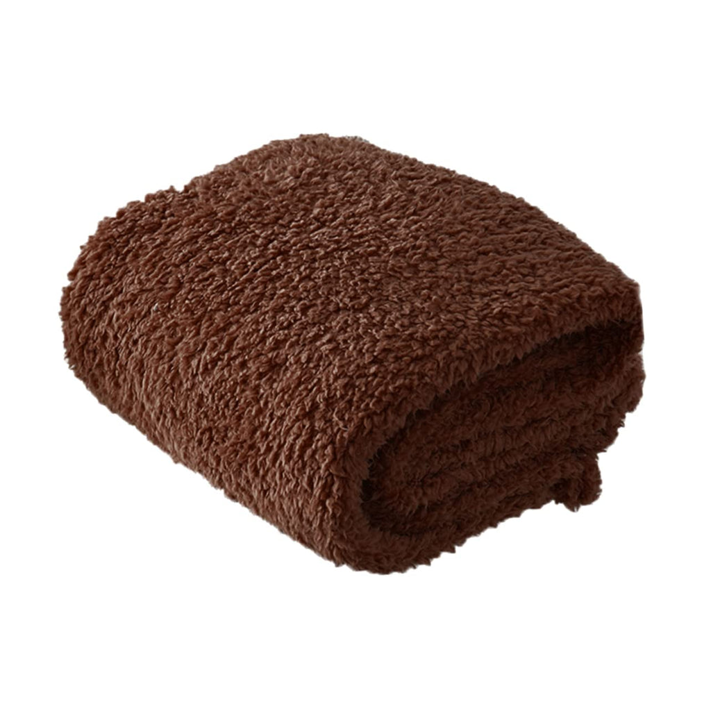 Happyyami Plush Pet Dog Blanket Cushion Sleep Mat L Coffee for Cats Dogs