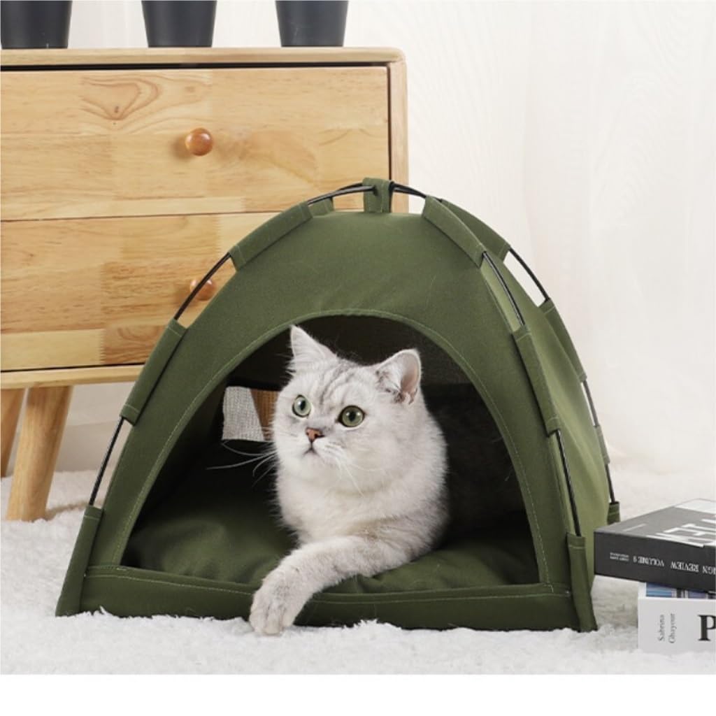 Foldable Breathable Cat Tent with Cooling Mat