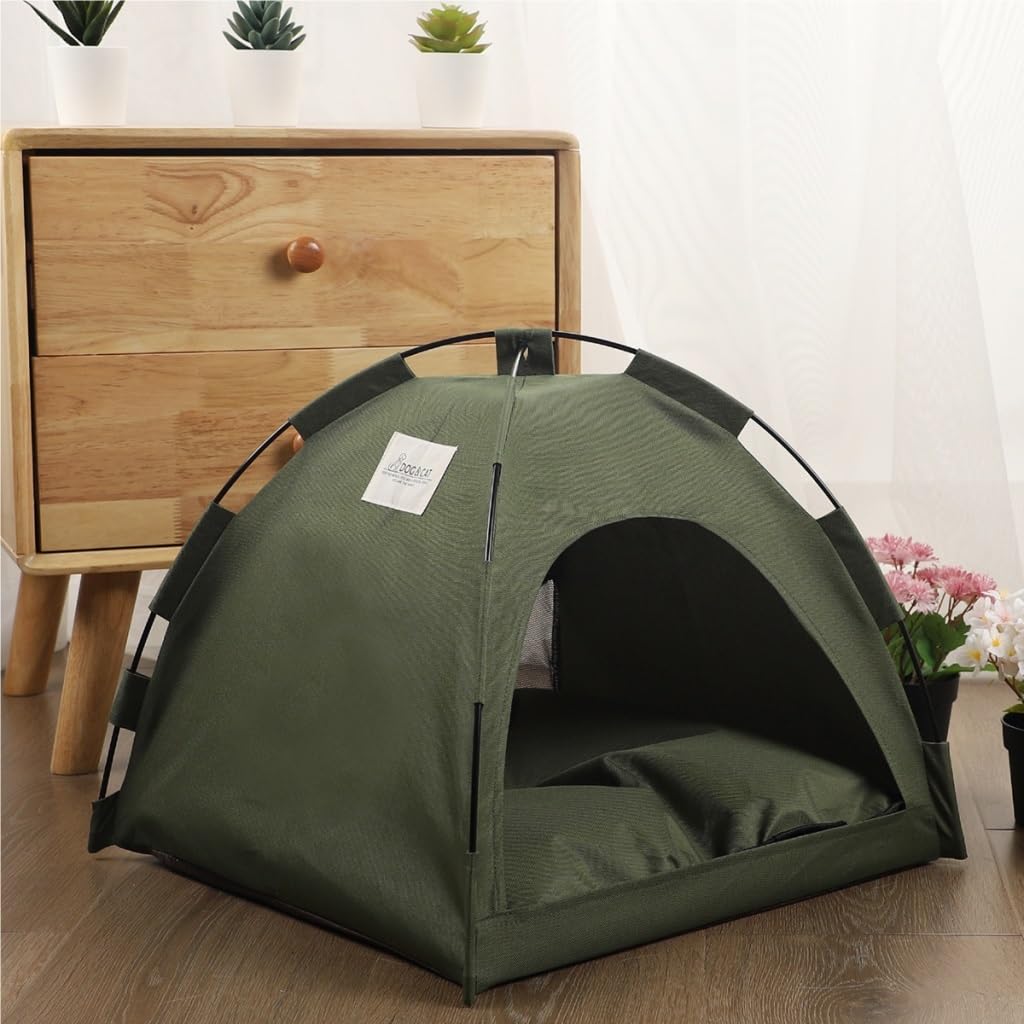 Foldable Breathable Cat Tent with Cooling Mat