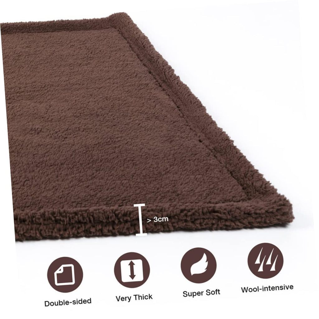Happyyami Plush Pet Dog Blanket Cushion Sleep Mat L Coffee for Cats Dogs