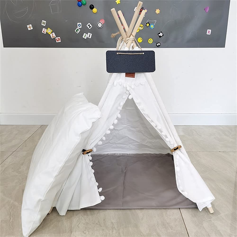 Portable Washable Pet Teepee Tent with Mat