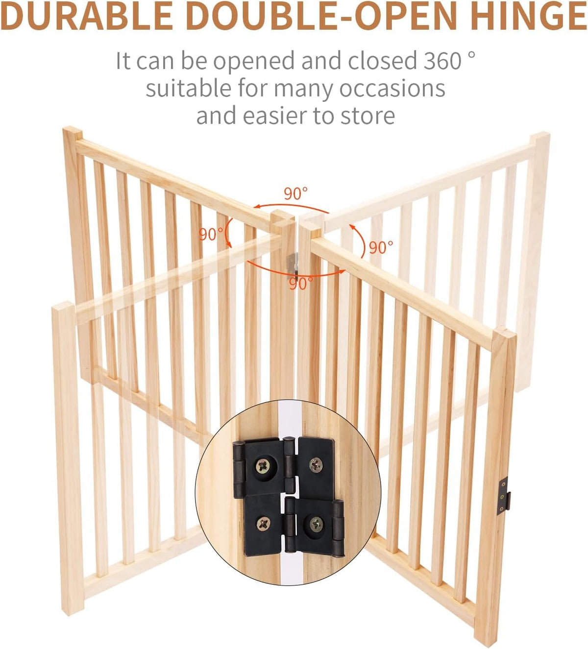Wooden Freestanding Indoor Dog Gate