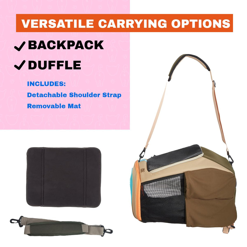 Convertible Ventilated Mesh Cat Carrier Backpack
