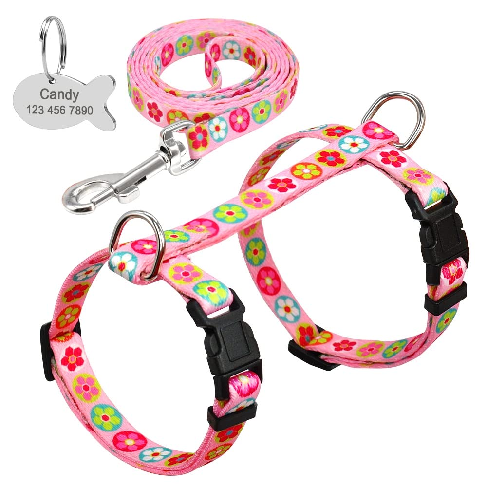 Printed Nylon Pet Harness & Leash Set