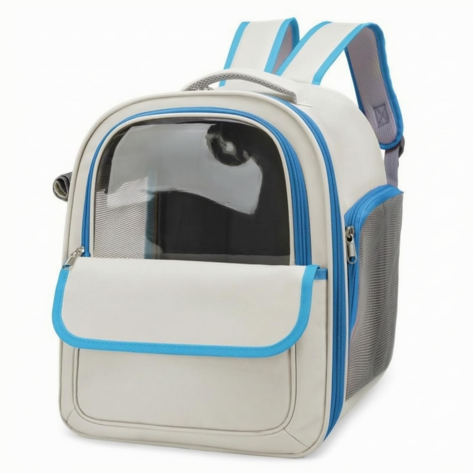 Structured Pet Carrier Backpack with Transparent Front Panel