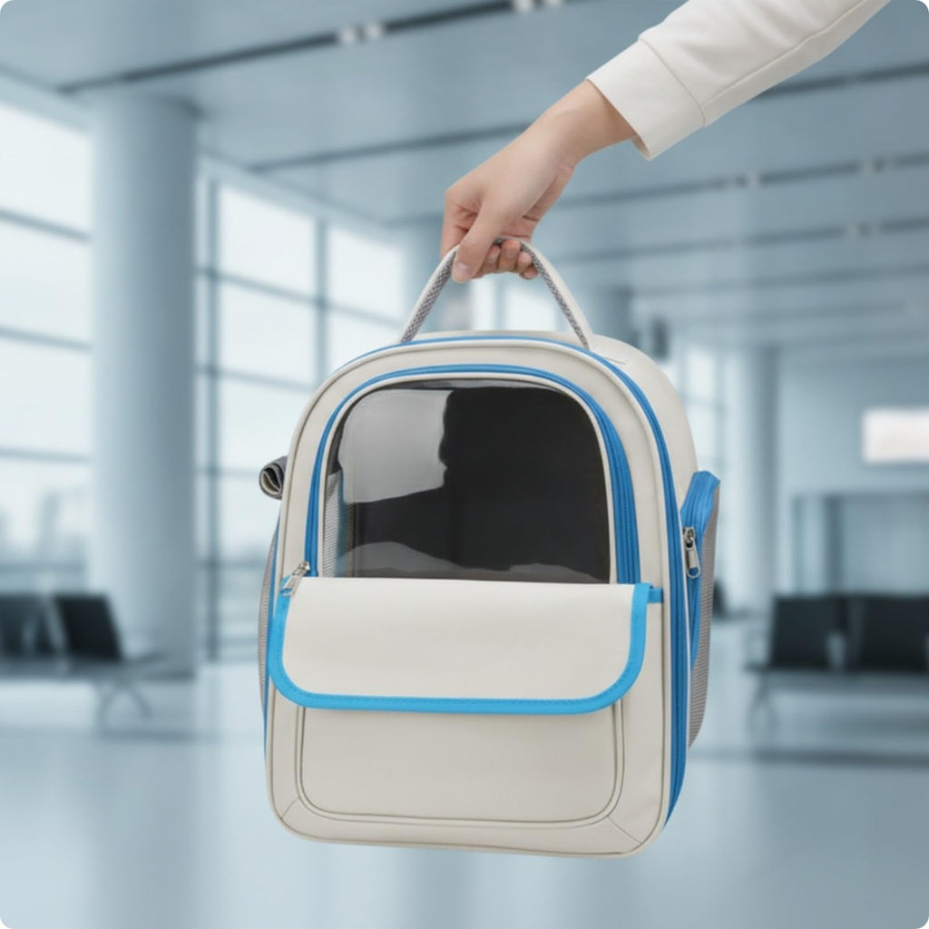 Structured Pet Carrier Backpack with Transparent Front Panel