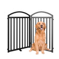 4-Panel Freestanding Foldable Dog Gate with Door