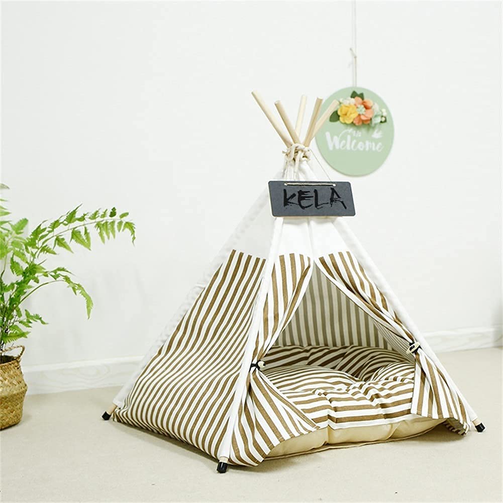 Portable Pet Teepee Tent with Cushion