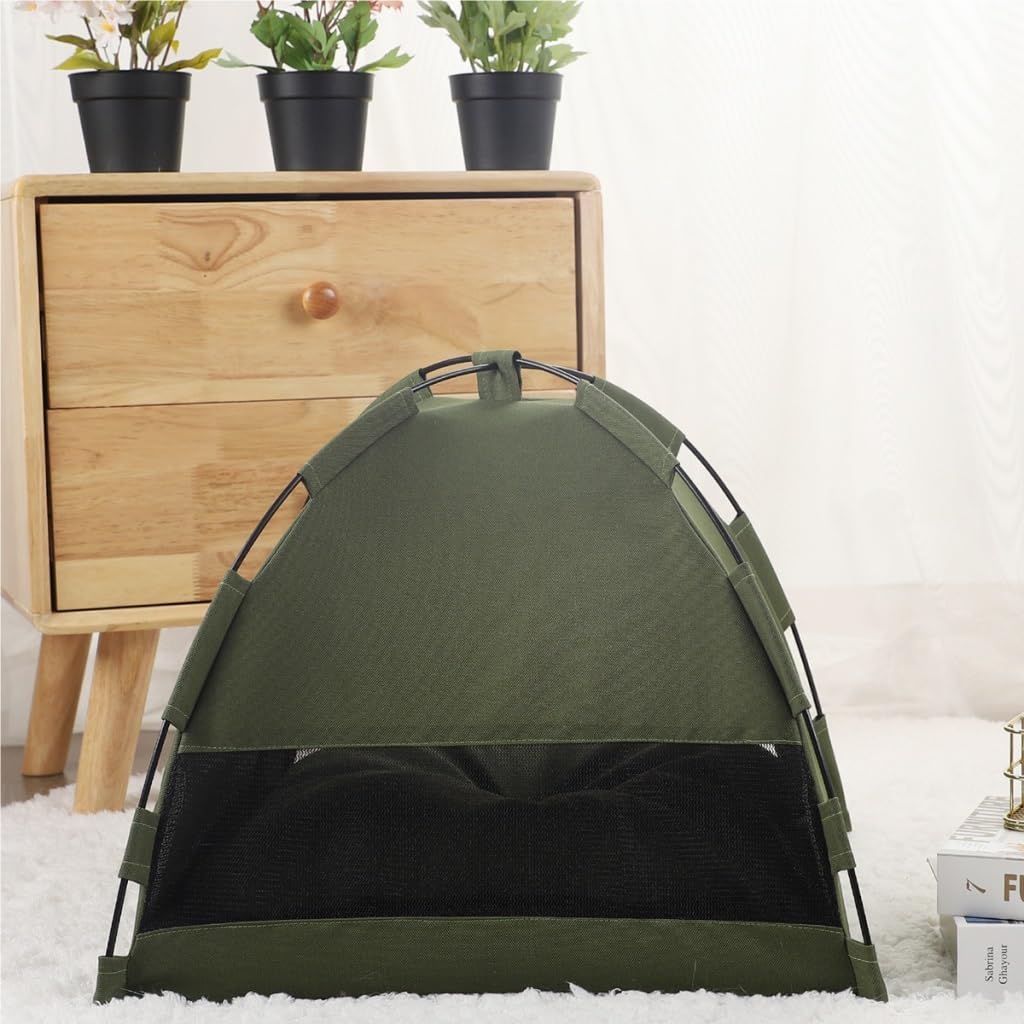 Foldable Breathable Cat Tent with Cooling Mat
