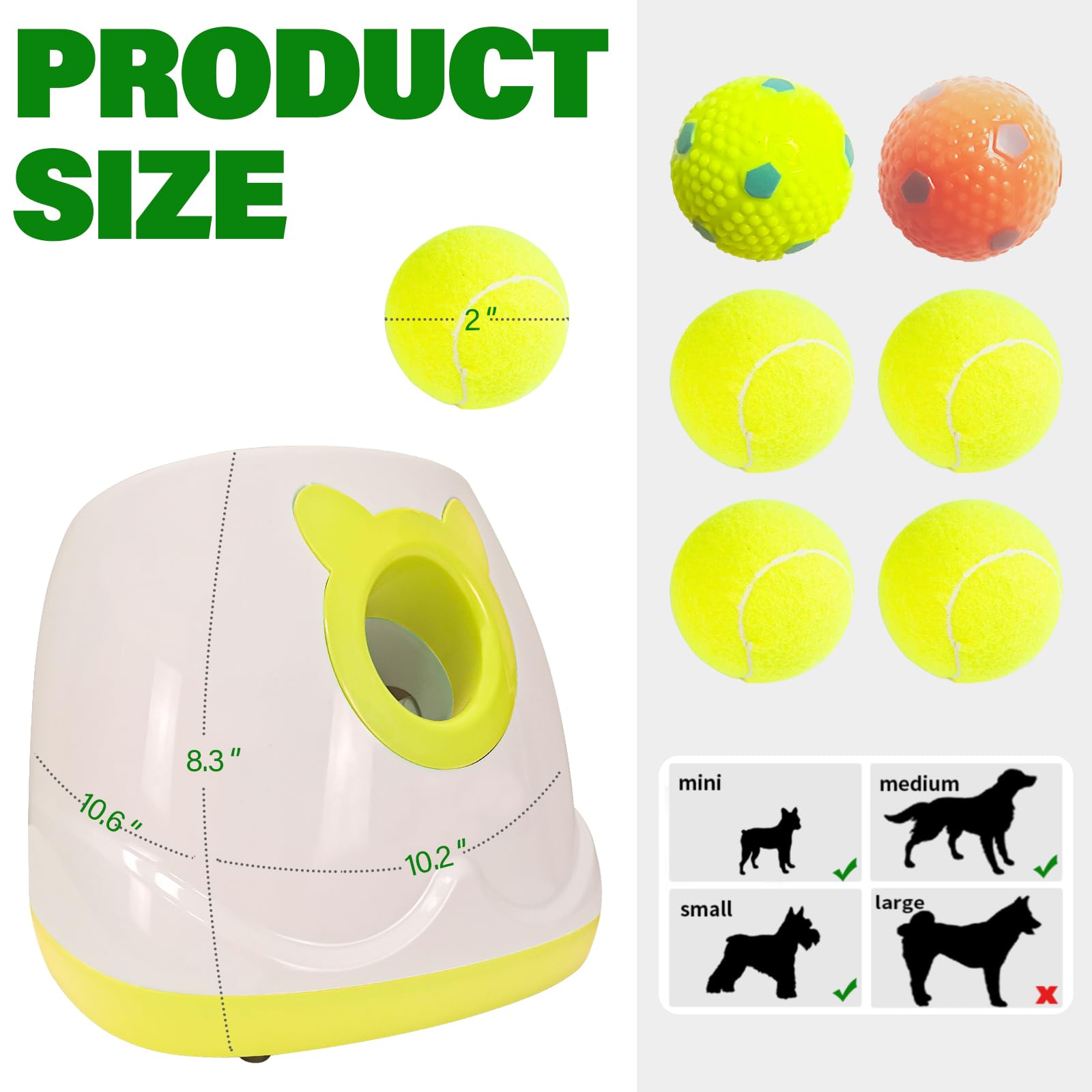 MKSY Automatic Dog Ball Launcher - Interactive Pet Toy with Balls