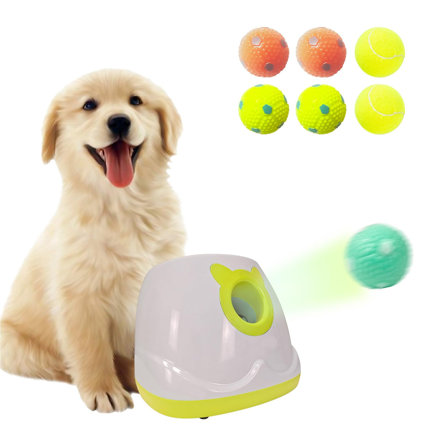 MKSY Automatic Dog Ball Launcher - Interactive Pet Toy with Balls