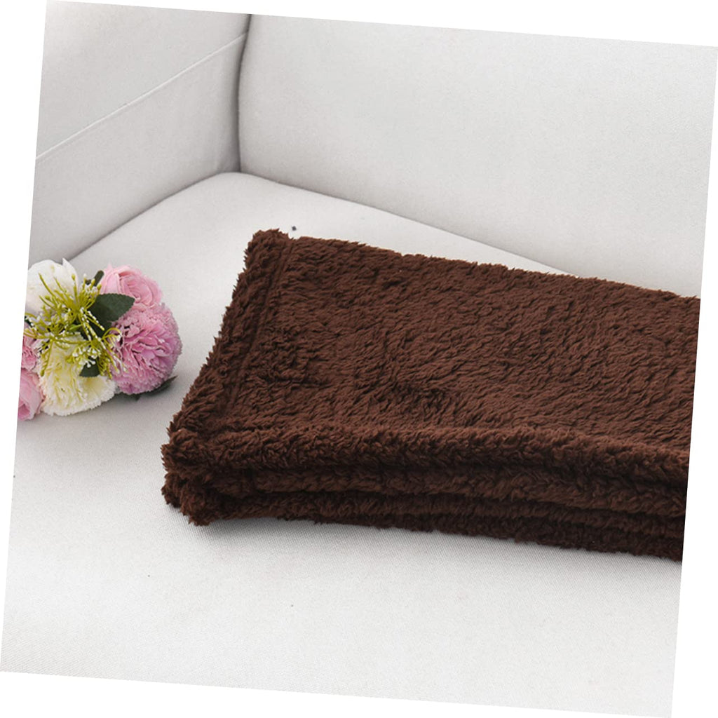 Happyyami Plush Pet Dog Blanket Cushion Sleep Mat L Coffee for Cats Dogs