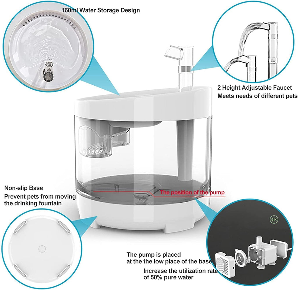 1.6L Automatic Pet Water Fountain with Faucet