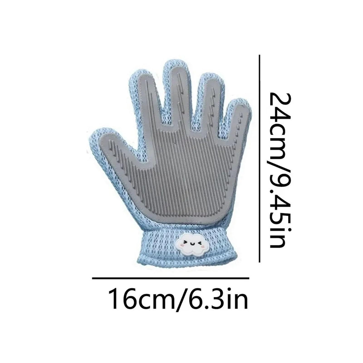 Two-Sided Silicone Pet Grooming & Bath Gloves