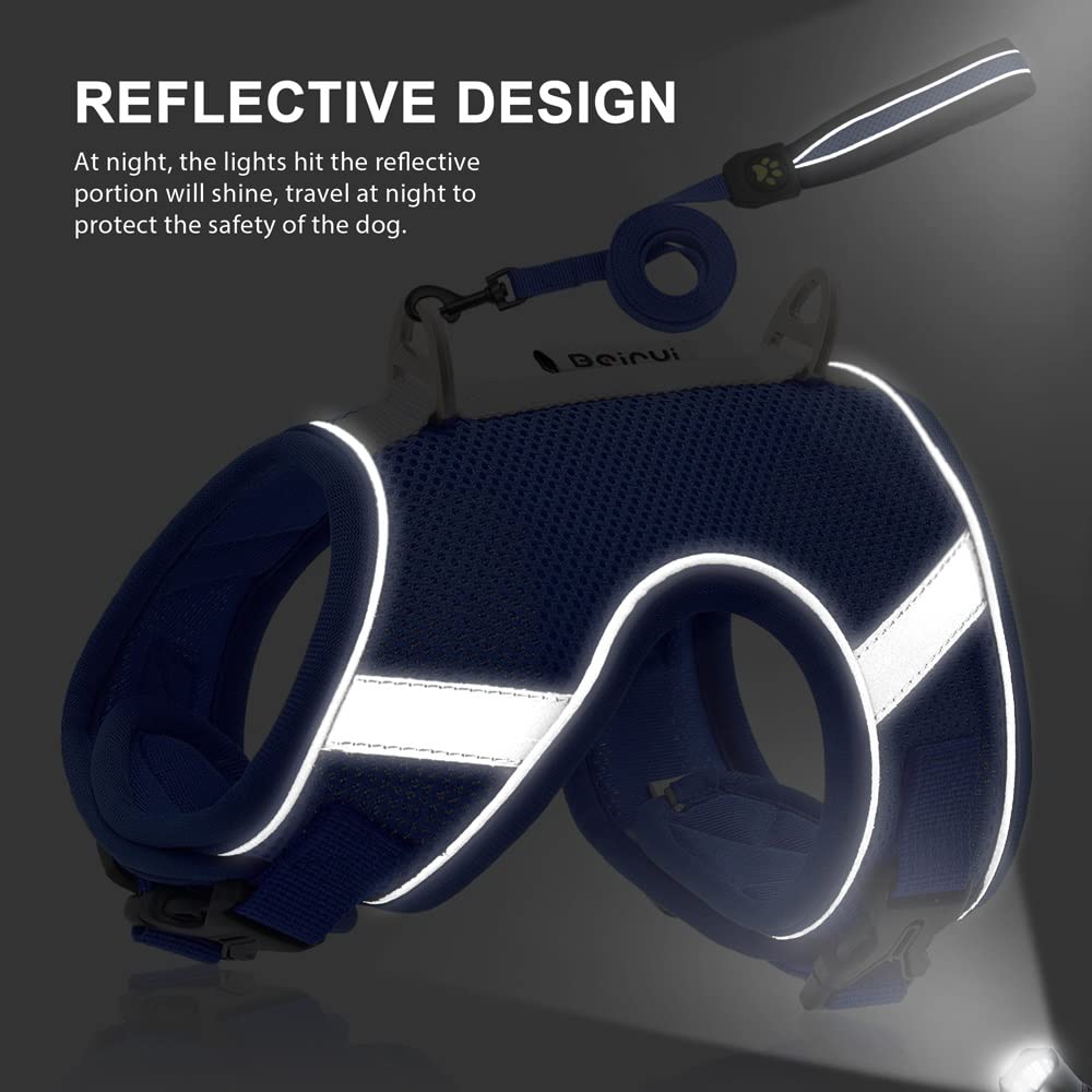 Reflective Breathable Mesh Dog Harness & Leash Set