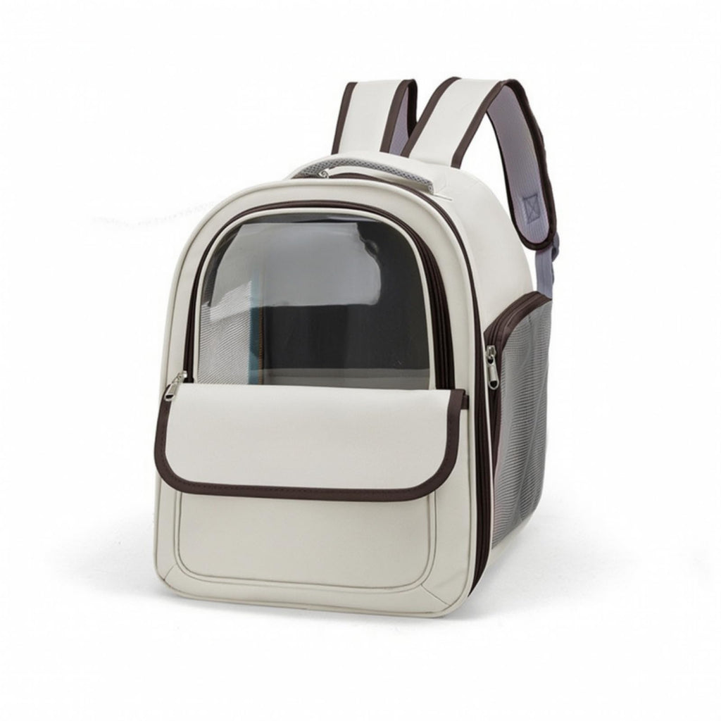 Structured Pet Carrier Backpack with Transparent Front Panel
