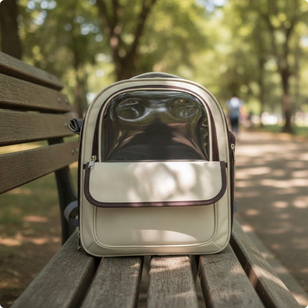 Structured Pet Carrier Backpack with Transparent Front Panel