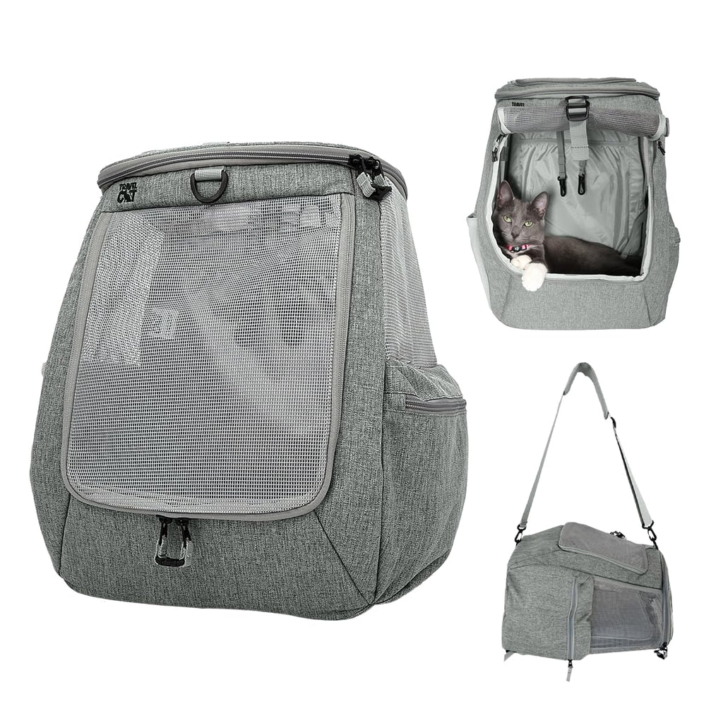 Convertible Ventilated Mesh Cat Carrier Backpack