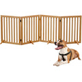 4-Panel Foldable Wooden Freestanding Dog Gate