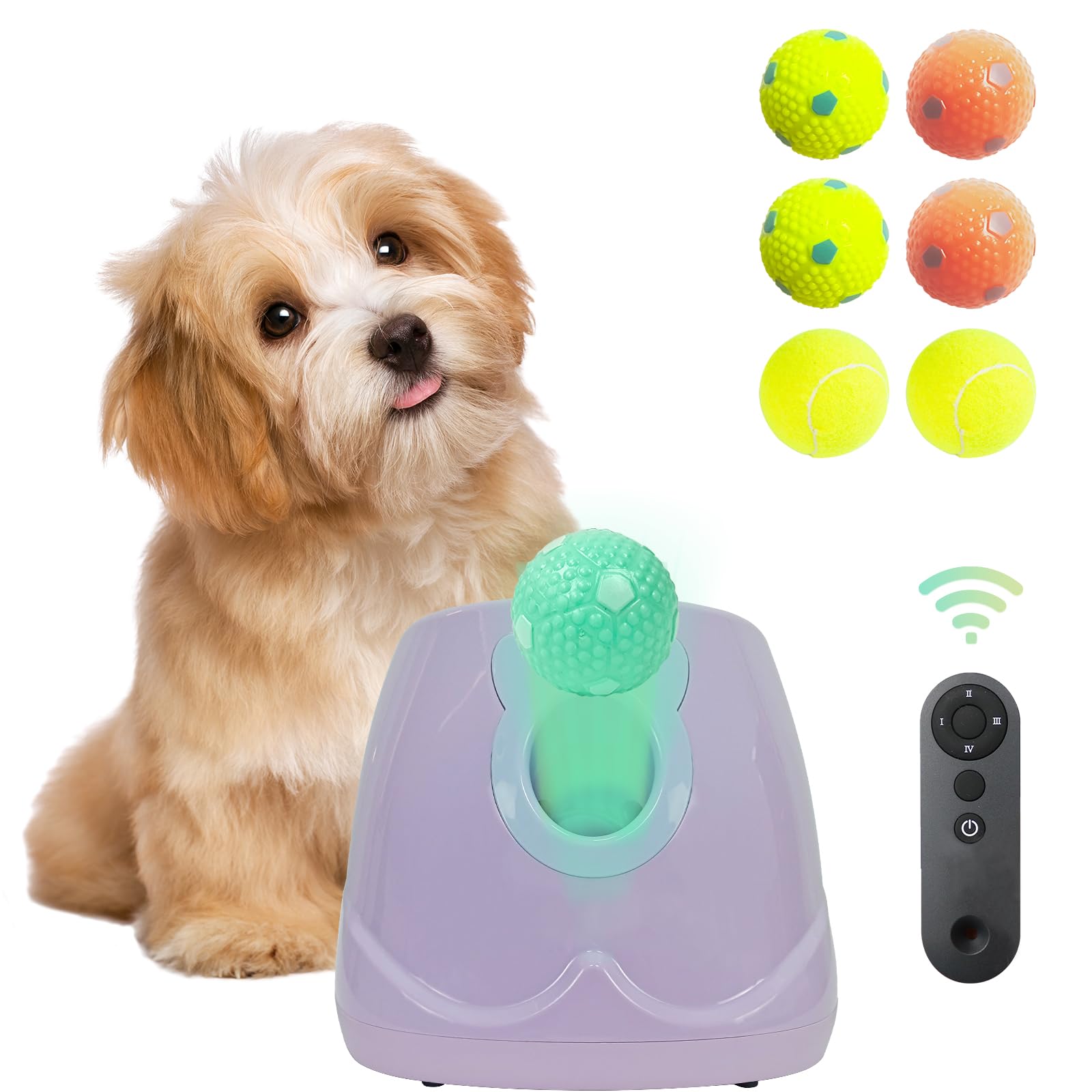 MKSY Automatic Dog Ball Launcher - Interactive Pet Toy with Balls