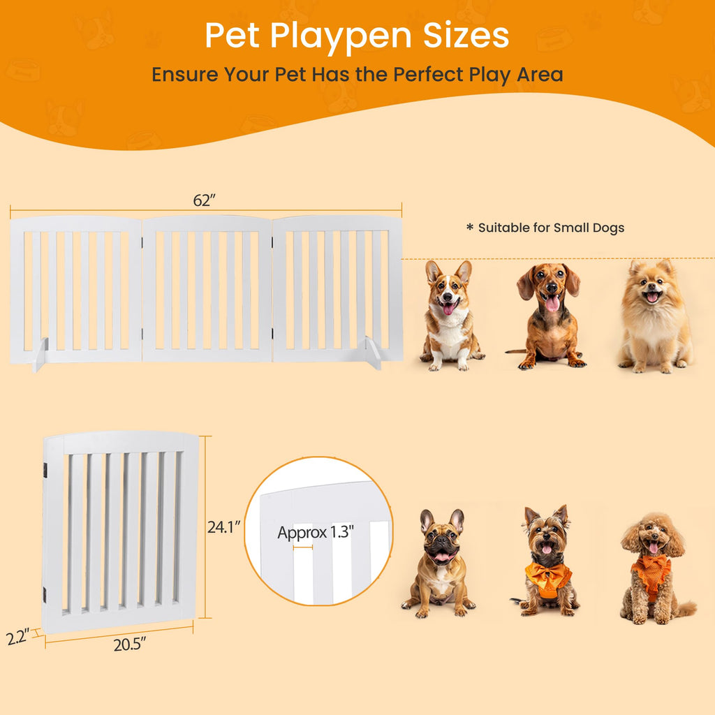 Foldable Wooden Freestanding Dog Gate