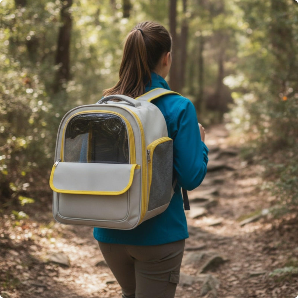 Structured Pet Carrier Backpack with Transparent Front Panel